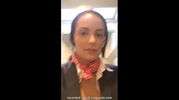 XXX Flight attendant uses in-flight wifi to cam on camsoda energy Movies