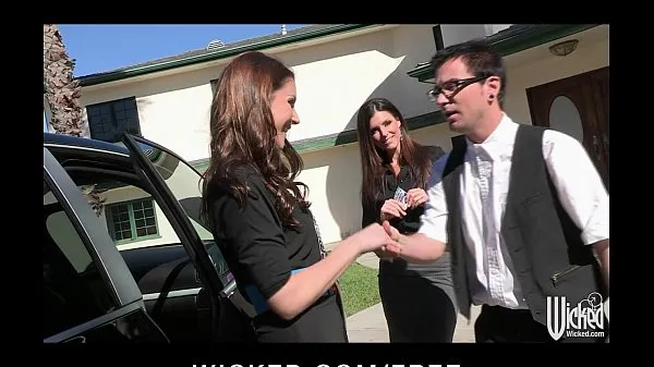 XXX Pair of sisters bribe their car salesman into a threesome energiefilms