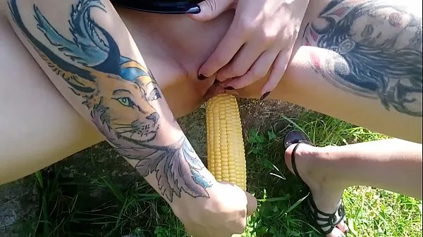 XXX Lucy Ravenblood fucking pussy with corn in public energy Movies