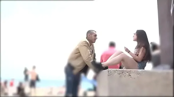 XXX He proves he can pick any girl at the Barcelona beach energy Movies