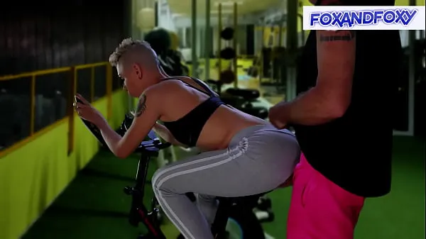 XXX Ass fuck in a GYM right on the exercise bike energifilm