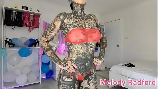 XXX Sheer Black and Red Skimpy Micro Bikini try on Melody Radford energifilmer
