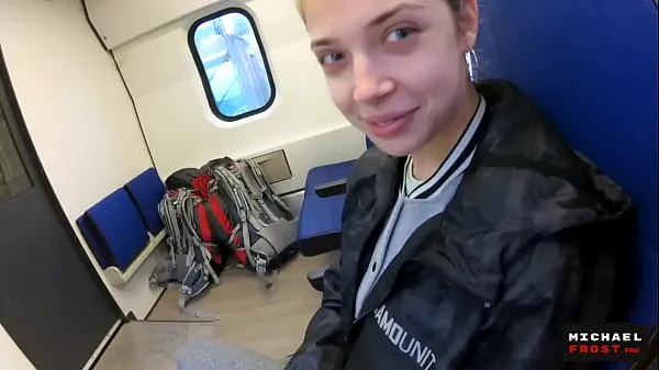 XXX Real Public Blowjob in the Train | POV Oral CreamPie by MihaNika69 and MichaelFrost energy Movies