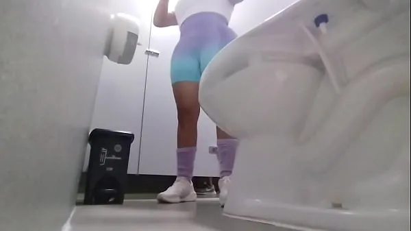 XXX Gym girl records pissing in public bathroom to send me video energy Movies